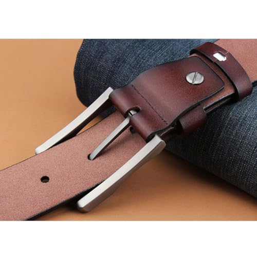 Business Casual Retro Fashion Men's Belt, Pin Buckle, 38mm Width, Suitable for Formal Jeans Casual Pants, Gift2