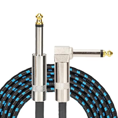 プロフェッショナルギターケーブル ゴールドプレートコネクタ付き エレクトリックベースアンプ用 ノイズキャンセリング 耐久性 ナイロンシャイ
