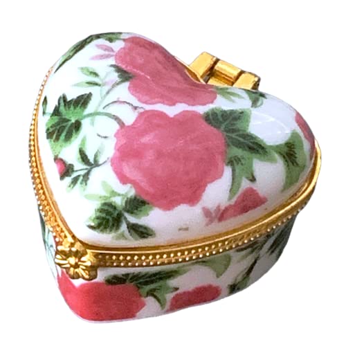 Evenchae Miniature Porcelain Box - For Jewelry, Trinkets, Mementos, Keepsakes - Gift Ready W/Velvet Drawstring Bag (Pink, Eclectic) #TOP1