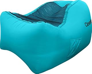 CleverMade Inflatable Lounger Air Chair: Lightweight Recliner Style AirChair, Portable Outdoor Beach Chair