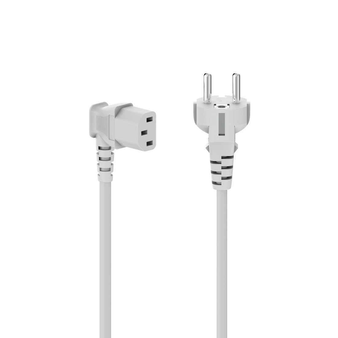 Hama Cavo Di Alimentazione A Gomito 90° 5M (Spina Maschio Francese Con Terra A Connettore Femmina Iec C13 Angolato, Contatto Protetto, Per Pc, Monitor, Stampante) Bianco - 4