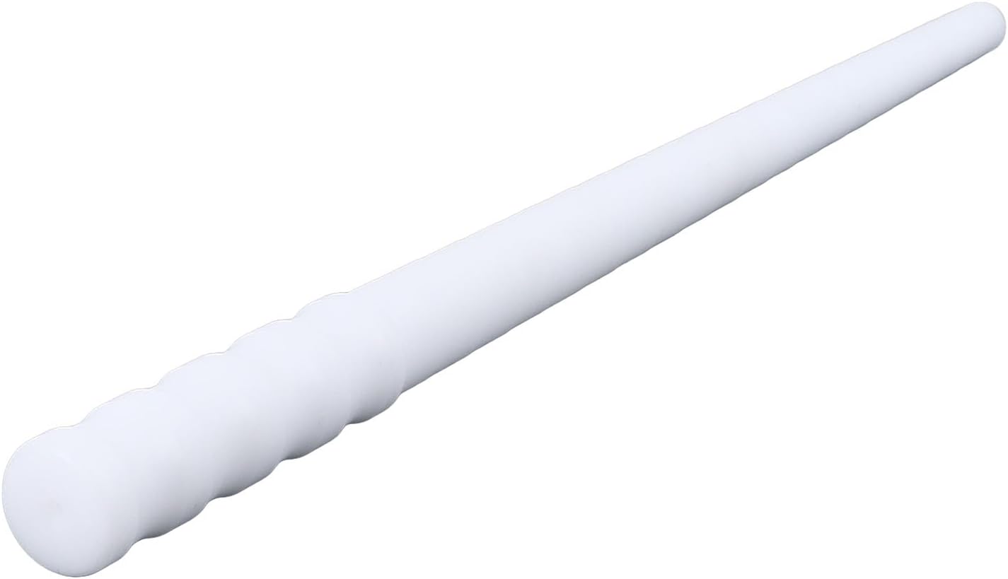 Plastic Ring Sizing Mandrel, Ring Sizer Measuring Tool with Knurled Handle, 0.56 to 0.84in Diameter Nylon Ring Stick for Jewelry Making and Ring Repair (White)