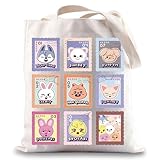 BWWKTOP Kpop SKZ Sacola de lona Kpop SKZ Gifts SKZ Bolsa de ombro SKZ Merchandise SKZ Presentes para membros, Skzstamp, 37cm(14.56inch) * 32cm(12.59 inch)