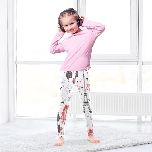 Toddler Girls Leggings Printed Yoga Pants Leggings Paris and Poodle Dog for Kids4