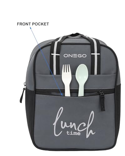 Image of Durable & Lightweight Lunch Bag | Trendy Water-Resistant Tiffin Bag & Meal Holder for Office, School, Travel & Picnic, Stylish, Insulated Design for Men, Women & Kids (Grey)