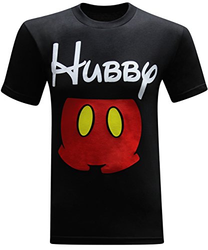 tees geek Hubby & Wifey Matching Couples Funny T-Shirt - (X-Large) - Black