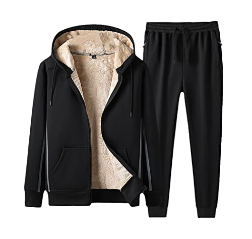Survêtement homme capuche doublure épaisse isolation thermique maximale