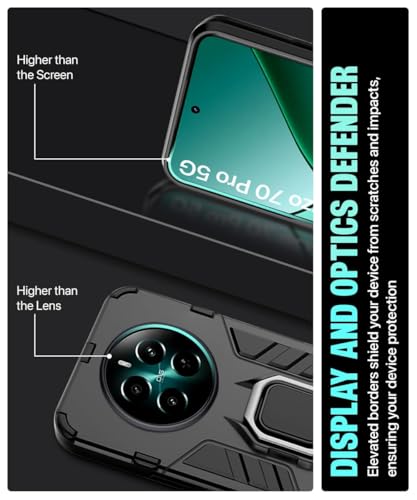 Image of AIBEX Armor Back Cover Compatible for realme P1 5G / realme 12+ 5G / realme Narzo 70 Pro 5G| Rugged Shockproof Case with Ring Holder & Kickstand | Military-Grade Protection | Magnetic Car Mount