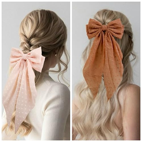 Moños grandes para cabello mujer, set 8 piezas miniatura 7