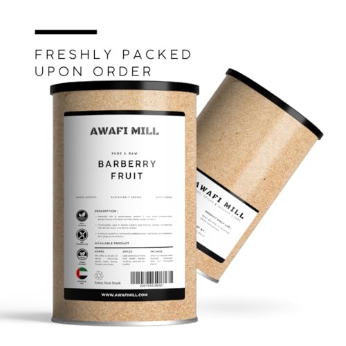 AWAFI MILL Dried Barberries (Zereshk) | Ruby-Red Tart Berries for Persian Saffron Rice, Pilaf & Salads | Bright Sour–Fruity Flavor - 250 g | 9 Oz