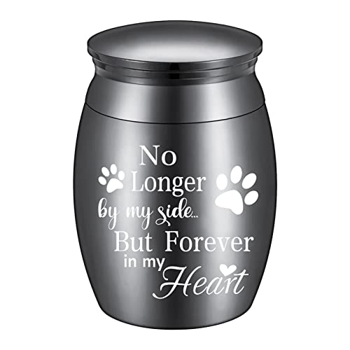 YEHANTI Mini-Urne für menschliche Asche, personalisierbar, graviert, dekorative Gedenkurne, 42 x 30 mm, Schwarz Cover