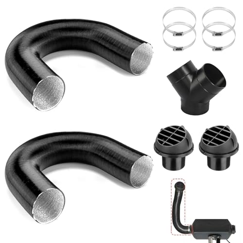 Spetsbst Diesel Standheizung Zubehör 75mm Y-Rohr-Set Auto-Heizungsschlauch Heizung Rohr Warmluftauslass Entlüftungsschlauch Clips Set Standheizung Zubehör Luftauslassset