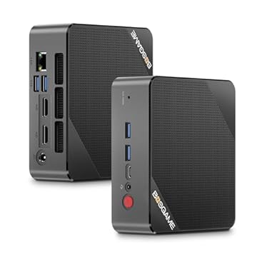BOSGAME P1 Mini PC, AMD Ryzen 7 5700U (fino a 4,3 GHz, 8C/16T), Mini Computer DDR4 32 GB RAM 512 GB NVMe SSD,Mini Gaming PC Support Dual HDMI & TypeC 4 K @60 Hz Output/BT5.2/WiFi 6E/2.5G LAN