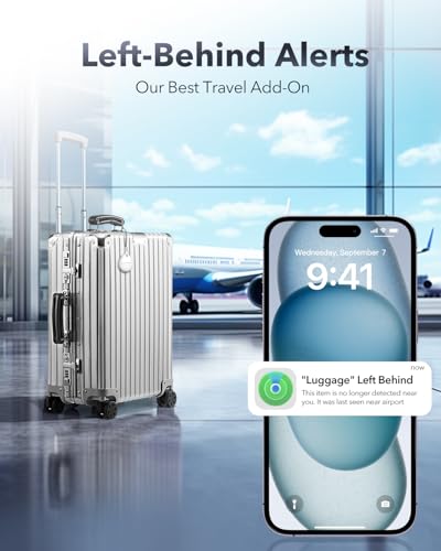Image of Air Tracker Tags-4 Pack for Apple Find My (iOS Only), Official MFi Certified, Smart Bluetooth Key Finder, Tracking Device for iPhone, Mini Finder Locator for Luggage, Backpack, Wallet, Bags, eBike
