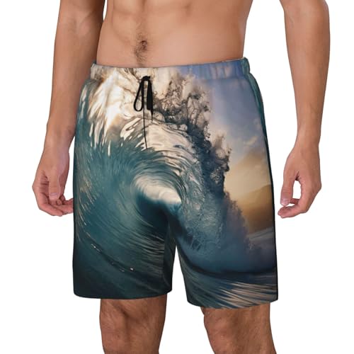 Beautiful Ocean Waves Print Men Stylish Functionality Swim Trunks Breathable Beach Shorts Surfing Gym Fishing2