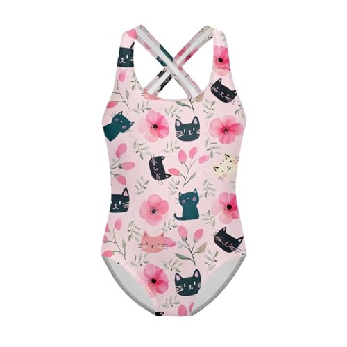 Image of Girls One Piece Swimsuits Quick Dry Beach Bathing Suit Crossback Swimwear 5-14 Years