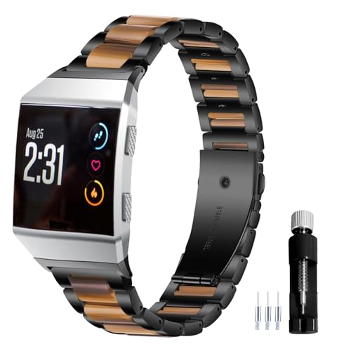 Gheper Correa de metal de resina compatible con Fitbit Ionic Correa de repuesto para reloj inteligente Ionic Accesorio de banda para mujeres y hombres
