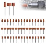 Bamyli 48 Stück Korund Schleifspitze Set, Schleifstift für Bohrmaschine, Grinding Wheel Polishing Head Bit with 3mm Shank (3 Formen)
