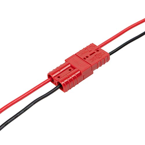 HYCLAT Red 50A 6-10 Gauge Battery Cable Quick Connect Disconnect Plug Wire Harness Plug Connector Recovery Winch Trailer (4 Pack) - Thumbnail 5
