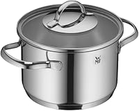 WMF Aparto Kochtopf klein 16cm, mit Glasdeckel, Bratentopf, Induktionsgeeignet, 1,4l, Cromargan Edelstahl, poliert, unbeschichtet, spülmaschinengeeignet