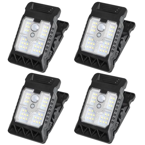Lampe solaire à pince extérieur avec capteur de mouvement portable LED lot de 4 jardin