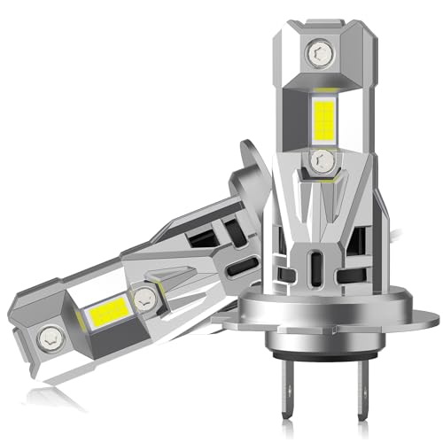 AGLINT Bombilla H7 LED Kit de Conversión de Reemplazo de Lámpara para Coche LED Luces Largas o Cortas o Antiniebla Tamaño Halógeno 1:1 No Requiere Adaptador 6500K Blanco 2 Piezas