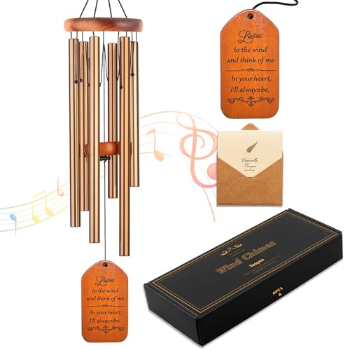 Image of Soopau Memorial Gifts, 30 inch Wooden Sympathy Wind Chimes for Loss of Loved One, Memorial /Bereavement /Condolence /Funeral Gifts for a Loved One Mother Father Miscarriage