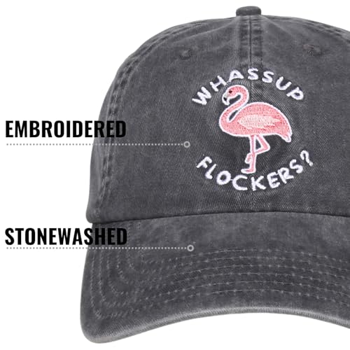 Image of InnoBeta Flamingo Gifts for Women Flamingo Lovers, Adjustable Vintage Baseball Cap Washed Cotton Embroidered Hat