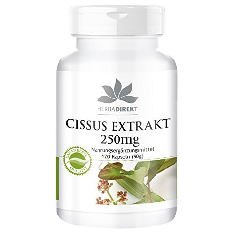 Cissus Kapseln - Cissus Quadrangularis Extrakt 250mg - 20% Ketosterone - 120 Kapseln | Herba Direkt Cover