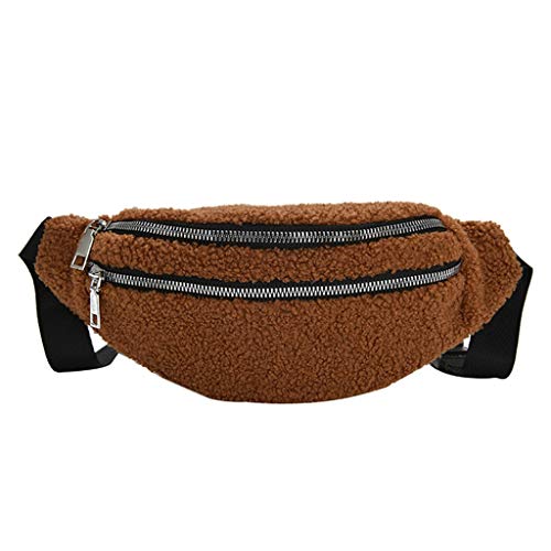 Preisvergleich Produktbild HDUFGJ Gürteltasche Damen Plüsch Bauchtasche Hüfttaschen Brustpackung Handytasche Tasche