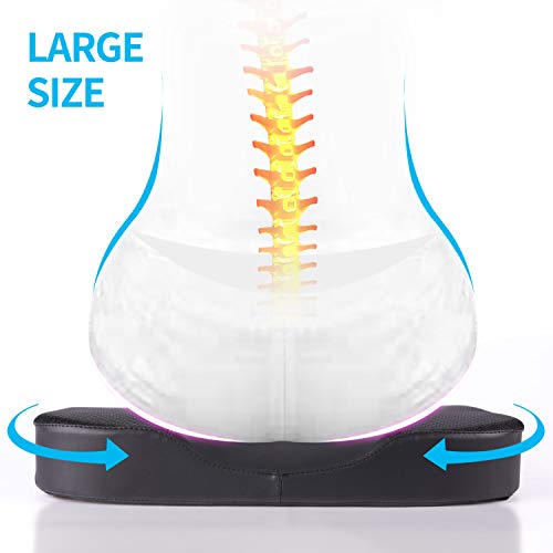 Larrous Car Seat Cushion - Comfort Memory Foam Seat Cushion For Car Seat Driver, Tailbone (Coccyx) Pain Relief Pad, Car Seat Cushions For Driving, Office Chair Cushion(Black) #TOP5