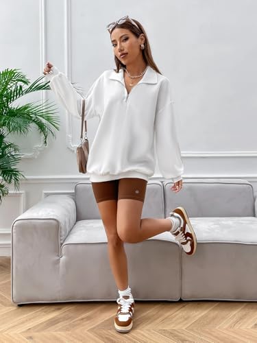 Image of SXV STYLE Half-Zip Pullover Sweatshirt, Oversized Fit