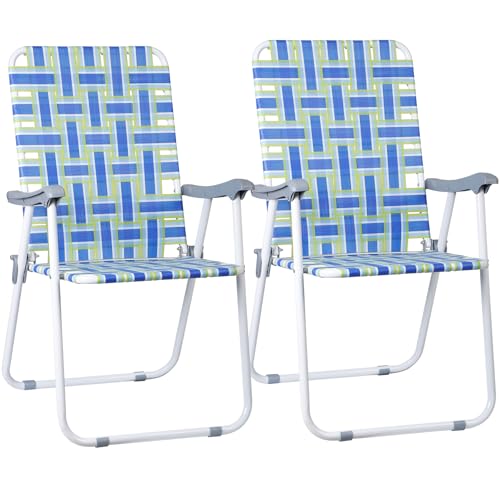 ZENY Beach Chairs, Patio Folding Lawn Chairs, Outdoor Webbed...