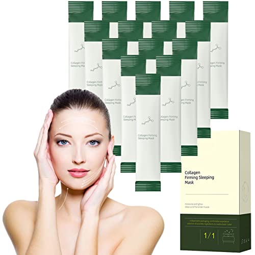 20 Packs Korean Collagen Firming Mask Skin Care, Wash-free Sleeping Collagen Facial Mask, Lifting Firming Anti-aging Gel Sheet Mask, Portable Travel Collagen Masks for Women & Men