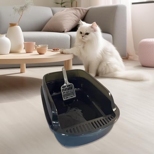 Caja de arena abierta para gatos Baoblaze negro miniatura 6