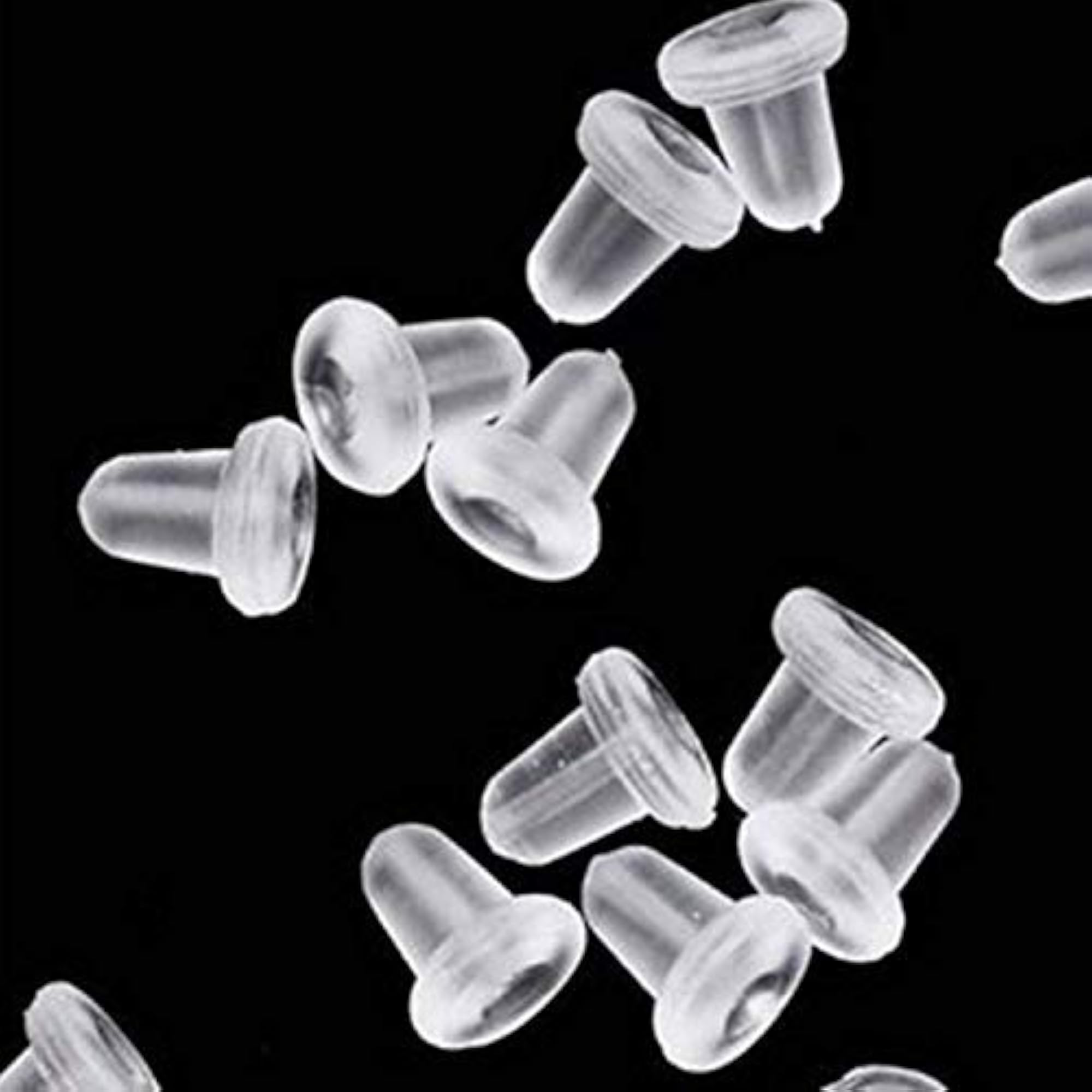 25 Pairs Clear Rubber Earring Stoppers for Hooks and Studs