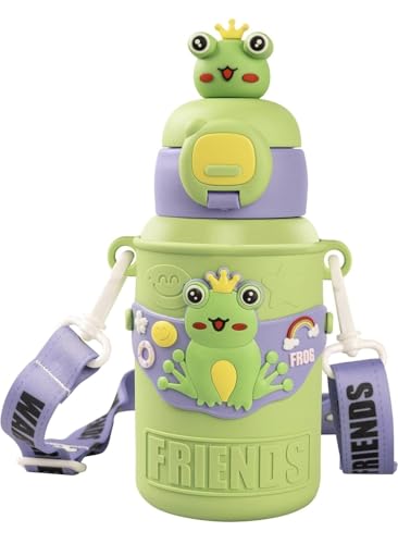 Image of KATTY MAO MY FIRST BESTFRIEND KIDS WATER BOTTLE -WATER BOTTLE FOR SCHOOL - SIPPER WATER BOTTLE FOR BOYS AND GIRLS,SPILL PROOF, PERFECT FOR SCHOOL AND PLAY, DURABLE (GREEN)