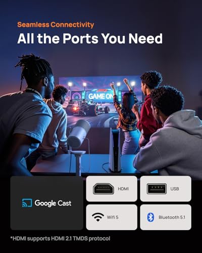 Image of XGIMI 2025 MoGo 4 Laser Portable Projector, 1080P FHD Resolution, 550 ISO Lumens, Google TV & Netflix, 4K Support, 360Adjustable Stand, 2.5Hrs of Playtime, 2x6W Harman Kardon, 4Filters