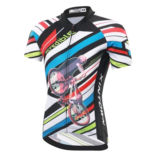 Amur Leopard Enfant Ensemble Maillot de Cyclisme à Manches Courtes + Cuissard Shorts avec Coussin pour Garçon Fille, Stripes-Maillot, XL/8-9 Ans