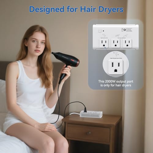 220V to 110V Travel Voltage Converter, FOVAL 2000W International Power Converter for Hair Dryer, Straightener/Curling Iron with 4-Port USB (1 USB C), Step Down Transformer for US/EU/UK/AU/Italy/India2