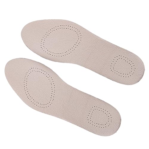 COOLHIYA 1 Pair Breathable Insoles Leather Shoe Inserts Breathable Shoe Pads Anti Fatigue Shoe Cushion Thin Shoe Insoles Leather Shoe Pads Massaging Shoe Inserts Refreshing White