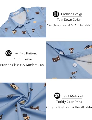 Image of Arshiner Boys Short Sleeve Dress Shirts Solid Button Down Shirts | formal Uniform School Shirt, for 4-12 Years, Hidden Buttons, with Chest Pocket, Regular Fit, Summer Tee top for Kids