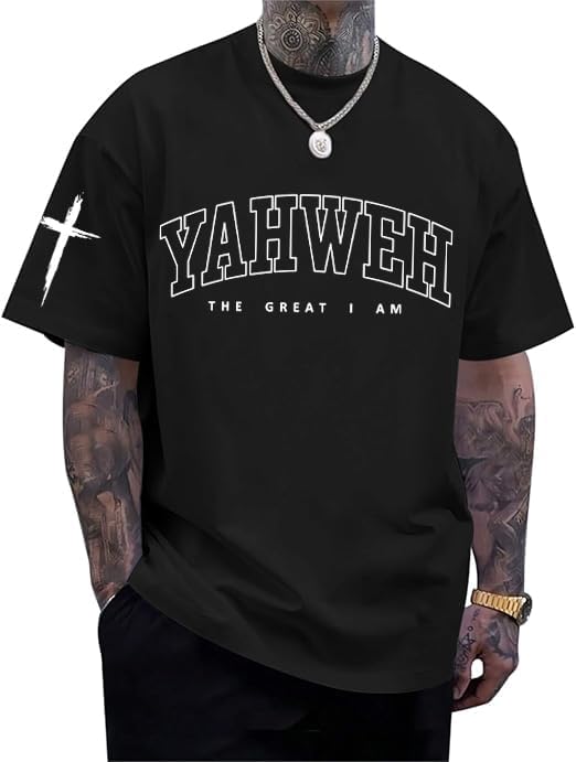 Christian Shirts for Men Jesus Faith Cross Religious Sayings Tshirt Vintage Bible Verse Inspirational Tee Tops