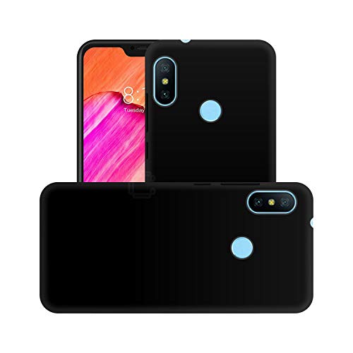 Image of Case Creation Compatible for Xiaomi Mi A2 Back case, Xiaomi Mi A2 Slim Flexible Smart Look case with 360 Camera All Angle Protection (Pure Black)