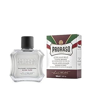 Proraso Proraso After Shave Balm for Men, Nourishing for Coarse Beards, with Sandalwood and Shea Butter, 3.4 fl. oz.