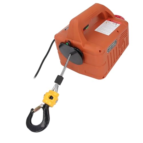 Electric Hoist Winch, 1100lbs 1500W Portable Electric Power Winch with Remote Control, Vertically & Horizontally Lift, Overload for Lifting Towing (US Plug 110V)