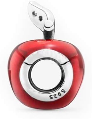 Red Big Apple Charm fits Pandora Charms BraceletsNew York City Fruit Sterling Silver Beads - Image 2