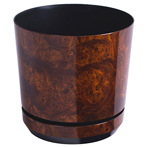 KORAD Blumentopf/Übertopf Holz 21 cm - Pflanzkübel aus Hochwertiger Kunststoff - Dekorativer Topf für Pflanzen