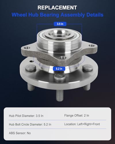 Image of ECCPP 2PC 515067 Wheel Hub for Land Rover Range Rover Sport 2006-2013 | for Land Rover LR3 2005-2009 5 lugs Pre-Greased Sealed