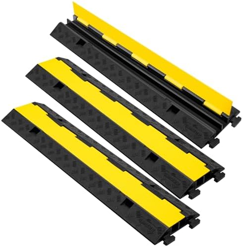 2 Channel 3 Pack Cable Protector Ramp Traffic Wire and Hose Ramp ...